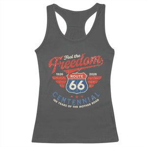 US Route Highway 66 Centennial Racerback Tank Top Feel The Freedom 100 Years Of The Mother Road TS11 Dark Heather Print Your Wear
