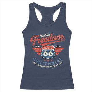 US Route Highway 66 Centennial Racerback Tank Top Feel The Freedom 100 Years Of The Mother Road TS11 Navy Print Your Wear