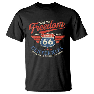 US Route Highway 66 Centennial T Shirt - Feel The Freedom - 100 Years Of The Mother Road TS11 Black Print Your Wear