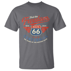 US Route Highway 66 Centennial T Shirt - Feel The Freedom - 100 Years Of The Mother Road TS11 Charcoal Print Your Wear