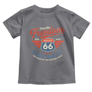US Route Highway 66 Centennial Toddler T Shirt Feel The Freedom 100 Years Of The Mother Road TS11 Charcoal Print Your Wear
