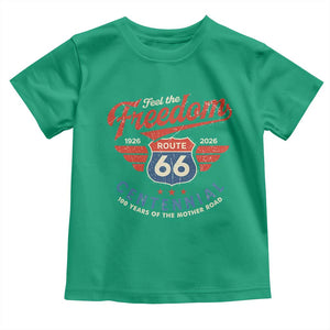 US Route Highway 66 Centennial Toddler T Shirt Feel The Freedom 100 Years Of The Mother Road TS11 Irish Green Print Your Wear
