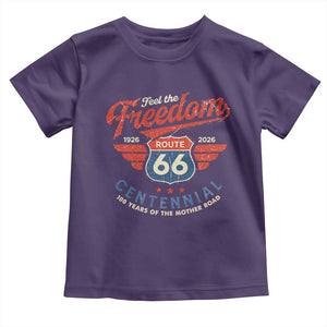 US Route Highway 66 Centennial Toddler T Shirt Feel The Freedom 100 Years Of The Mother Road TS11 Purple Print Your Wear