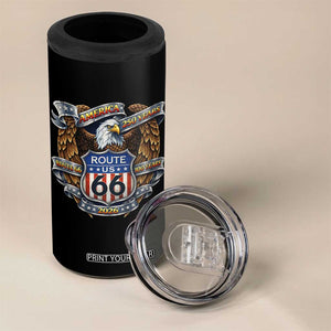 250 Years Of America 100 Years Of Route Highway 66 4 in 1 Can Cooler Tumbler Bald Eagle Vintage American Flag TS11 Print Your Wear