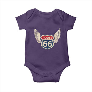 Vintage Route Highway 66 Highway Road Trip Sign Baby Onesie TS11 Purple Print Your Wear