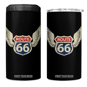 Vintage Route Highway 66 Highway Road Trip Sign 4 in 1 Can Cooler Tumbler TS11 One Size: 16 oz Black Print Your Wear