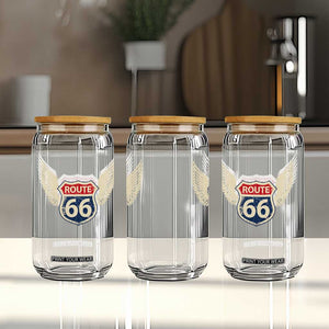 Vintage Route Highway 66 Highway Road Trip Sign Glass Can TS11 Print Your Wear