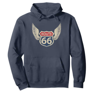 Vintage Route Highway 66 Highway Road Trip Sign Hoodie TS11 Navy Print Your Wear