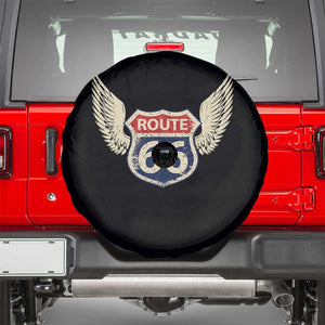 Vintage Route Highway 66 Highway Road Trip Sign Spare Tire Cover TS11 Black Print Your Wear