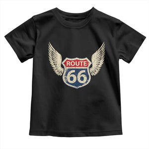 Vintage Route Highway 66 Highway Road Trip Sign Toddler T Shirt TS11 Black Print Your Wear