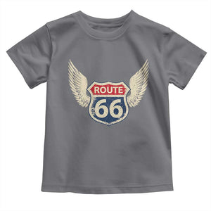 Vintage Route Highway 66 Highway Road Trip Sign Toddler T Shirt TS11 Charcoal Print Your Wear