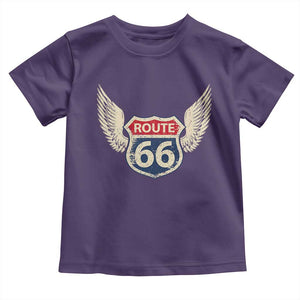 Vintage Route Highway 66 Highway Road Trip Sign Toddler T Shirt TS11 Purple Print Your Wear