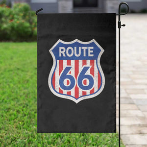 Vintage Route Highway 66 Historical Sign Distressed American Flag Road Trip Garden Flag TS11 Print Your Wear
