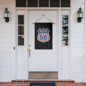 Vintage Route Highway 66 Historical Sign Distressed American Flag Road Trip Garden Flag TS11 Print Your Wear