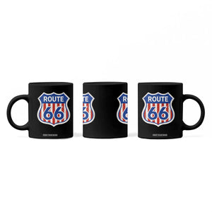 Vintage Route Highway 66 Historical Sign Distressed American Flag Road Trip Coffee Mug TS11 Print Your Wear