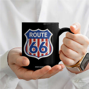 Vintage Route Highway 66 Historical Sign Distressed American Flag Road Trip Coffee Mug TS11 Print Your Wear