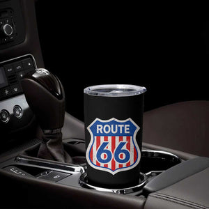 Vintage Route Highway 66 Historical Sign Distressed American Flag Road Trip Tumbler Cup TS11 Print Your Wear