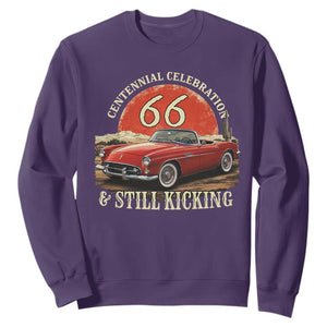 Route Highway 66 100 Years Anniversary Sweatshirt Centennial Celebration And Still Kicking Mother Road TS11 Purple Print Your Wear