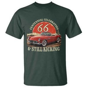 Route Highway 66 100 Years Anniversary T Shirt Centennial Celebration And Still Kicking Mother Road TS11 Dark Forest Green Print Your Wear