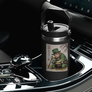 Vintage Japanese Leprechaun St Patricks Day Shamrock Ukiyo e Art Flip Straw Tumbler TS11 Print Your Wear