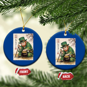 Vintage Japanese Leprechaun St Patricks Day Shamrock Ukiyo e Art Ceramic Ornament TS11 1pc Blue Print Your Wear