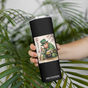 Vintage Japanese Leprechaun St Patricks Day Shamrock Ukiyo e Art Skinny Tumbler TS11 Print Your Wear