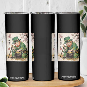 Vintage Japanese Leprechaun St Patricks Day Shamrock Ukiyo e Art Skinny Tumbler TS11 Print Your Wear