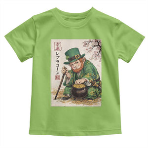 Vintage Japanese Leprechaun St Patricks Day Shamrock Ukiyo e Art Toddler T Shirt TS11 Lime Print Your Wear