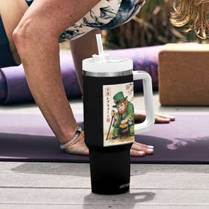 Vintage Japanese Leprechaun St Patricks Day Shamrock Ukiyo e Art Tumbler With Handle TS11 Print Your Wear