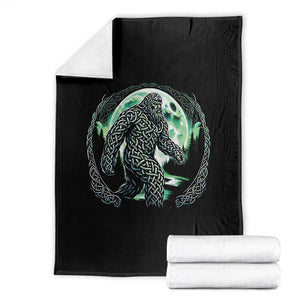 Funny St Patricks Day Bigfoot Celtic Knot Irish Sasquatch Throw Blanket TS11 Black Print Your Wear