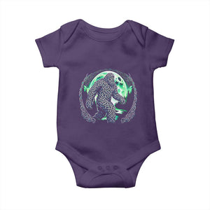 Funny St Patricks Day Bigfoot Celtic Knot Irish Sasquatch Baby Onesie TS11 Purple Print Your Wear