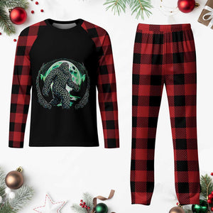 Funny St Patricks Day Bigfoot Celtic Knot Irish Sasquatch Plaid Pajama Set TS11 Buffalo Plaid Print Your Wear