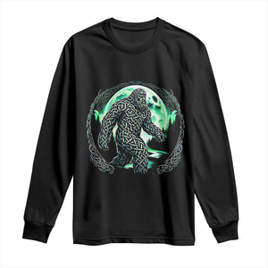 Funny St Patricks Day Bigfoot Celtic Knot Irish Sasquatch Long Sleeve Shirt TS11 Black Print Your Wear