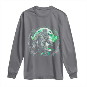Funny St Patricks Day Bigfoot Celtic Knot Irish Sasquatch Long Sleeve Shirt TS11 Charcoal Print Your Wear