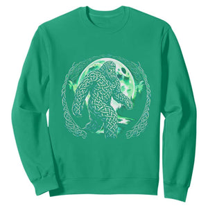 Funny St Patricks Day Bigfoot Celtic Knot Irish Sasquatch Sweatshirt TS11 Irish Green Print Your Wear