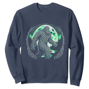 Funny St Patricks Day Bigfoot Celtic Knot Irish Sasquatch Sweatshirt TS11 Navy Print Your Wear
