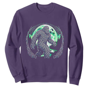 Funny St Patricks Day Bigfoot Celtic Knot Irish Sasquatch Sweatshirt TS11 Purple Print Your Wear
