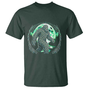 Funny St Patricks Day Bigfoot Celtic Knot Irish Sasquatch T Shirt TS11 Dark Forest Green Print Your Wear