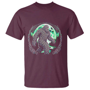 Funny St Patricks Day Bigfoot Celtic Knot Irish Sasquatch T Shirt TS11 Maroon Print Your Wear