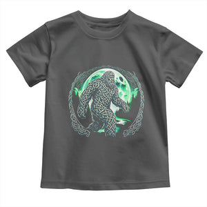 Funny St Patricks Day Bigfoot Celtic Knot Irish Sasquatch Toddler T Shirt TS11 Dark Heather Print Your Wear