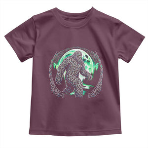 Funny St Patricks Day Bigfoot Celtic Knot Irish Sasquatch Toddler T Shirt TS11 Maroon Print Your Wear