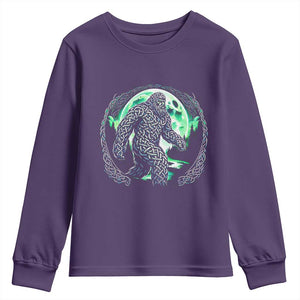 Funny St Patricks Day Bigfoot Celtic Knot Irish Sasquatch Youth Sweatshirt TS11 Purple Print Your Wear