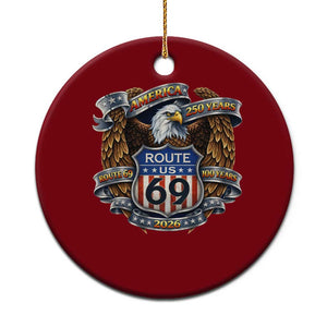 250 Years Of America 100 Years Of Route 69 Ceramic Ornament Bald Eagle Vintage American Flag TS11 1pc Red Print Your Wear