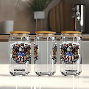 250 Years Of America 100 Years Of Route 69 Glass Can Bald Eagle Vintage American Flag TS11 Print Your Wear