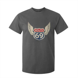 Vintage Route 69 Highway Road Trip Sign T Shirt For Kid TS11 Dark Heather Print Your Wear