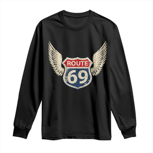 Vintage Route 69 Highway Road Trip Sign Long Sleeve Shirt TS11 Black Print Your Wear