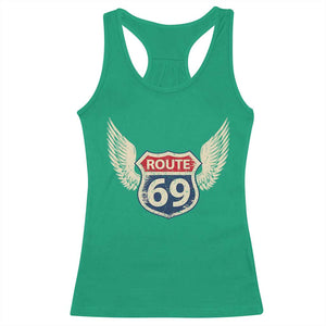 Vintage Route 69 Highway Road Trip Sign Racerback Tank Top TS11 Irish Green Print Your Wear