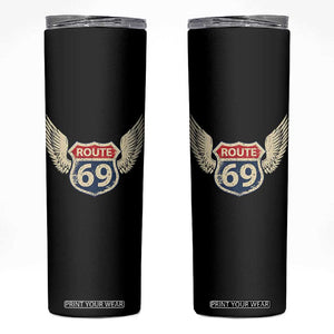 Vintage Route 69 Highway Road Trip Sign Skinny Tumbler TS11 Black Print Your Wear