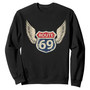 Vintage Route 69 Highway Road Trip Sign Sweatshirt TS11 Black Print Your Wear