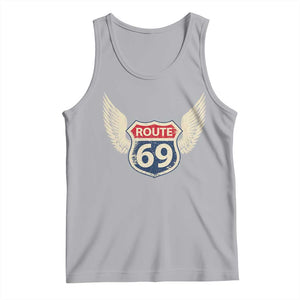Vintage Route 69 Highway Road Trip Sign Tank Top TS11 Athletic Heather Print Your Wear